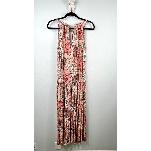 Drew by Anthropologie Naomi Floral Maxi Dress Patchwork Morocco Size S - Picture 3 of 14